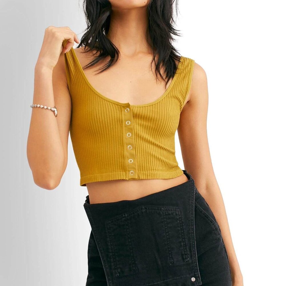 Free People Haileys Henley Brami in Green XS/S